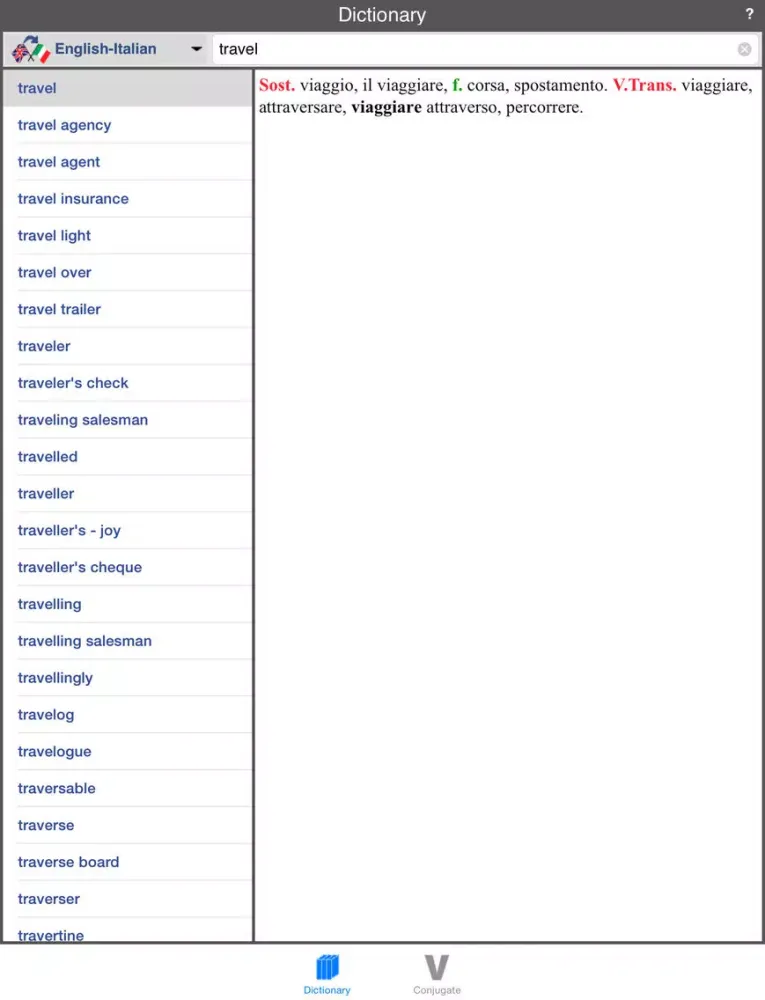 Italian Dictionary (Offline) iPad  Screenshots
