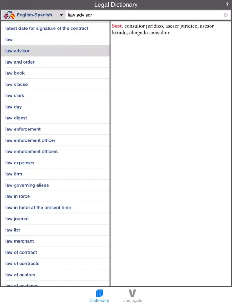 Zrzuty ekranu Spanish-English Legal Dictionary (Offline) iPad 