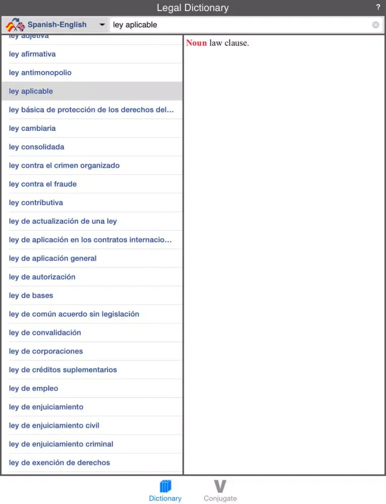 Zrzuty ekranu Spanish-English Legal Dictionary (Offline) iPad 