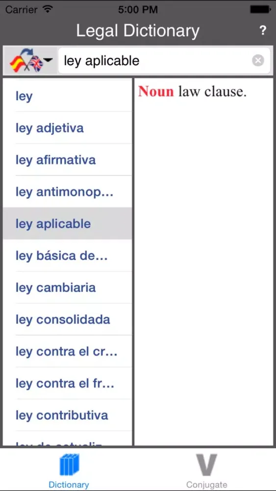 Zrzuty ekranu Spanish-English Legal Dictionary (Offline)