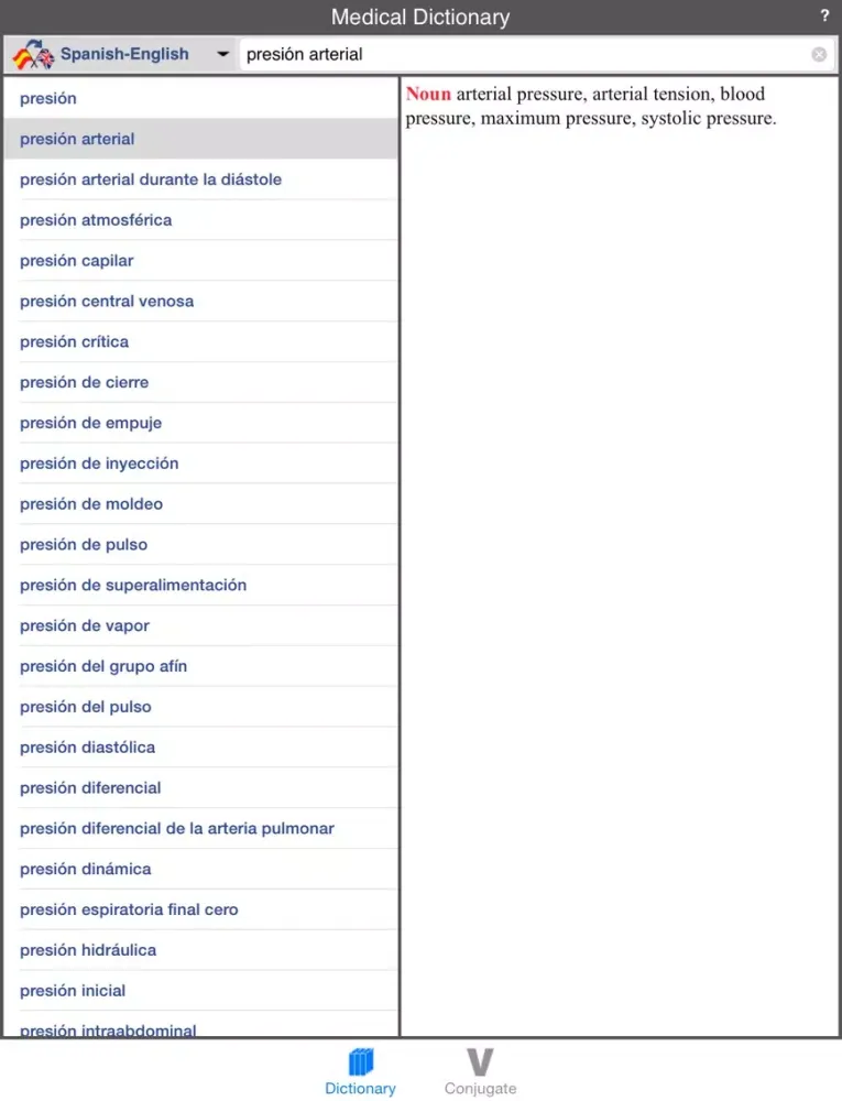 Capturas de pantalla de Spanish-English Medical Dictionary (Offline) iPad 