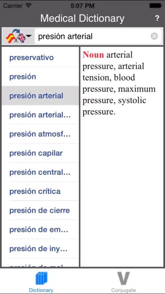 Capturas de pantalla de Spanish-English Medical Dictionary (Offline)