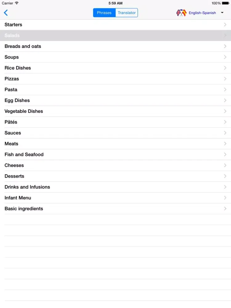 Screenshot di Spanish-English Restaurant Translator (Offline) iPad 