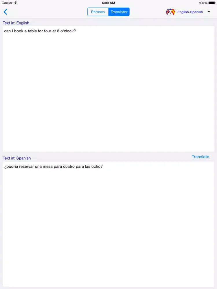 Screenshot di Spanish-English Restaurant Translator (Offline) iPad 