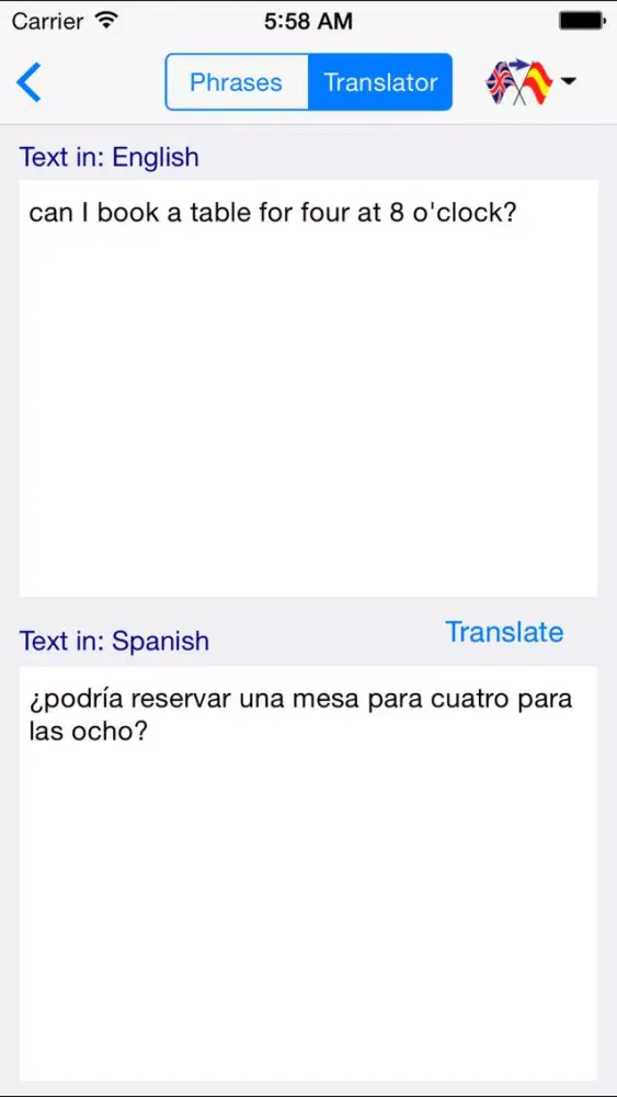Screenshot di Spanish-English Restaurant Translator (Offline)