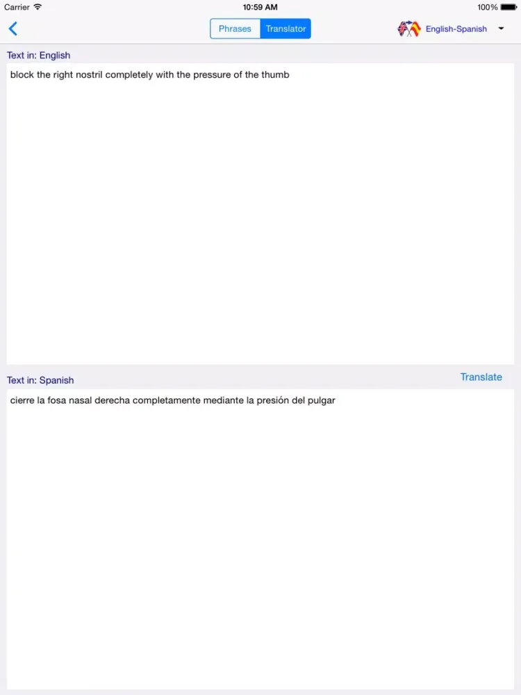 English-Spanish Yoga Translator (Offline) iPad  Screenshots