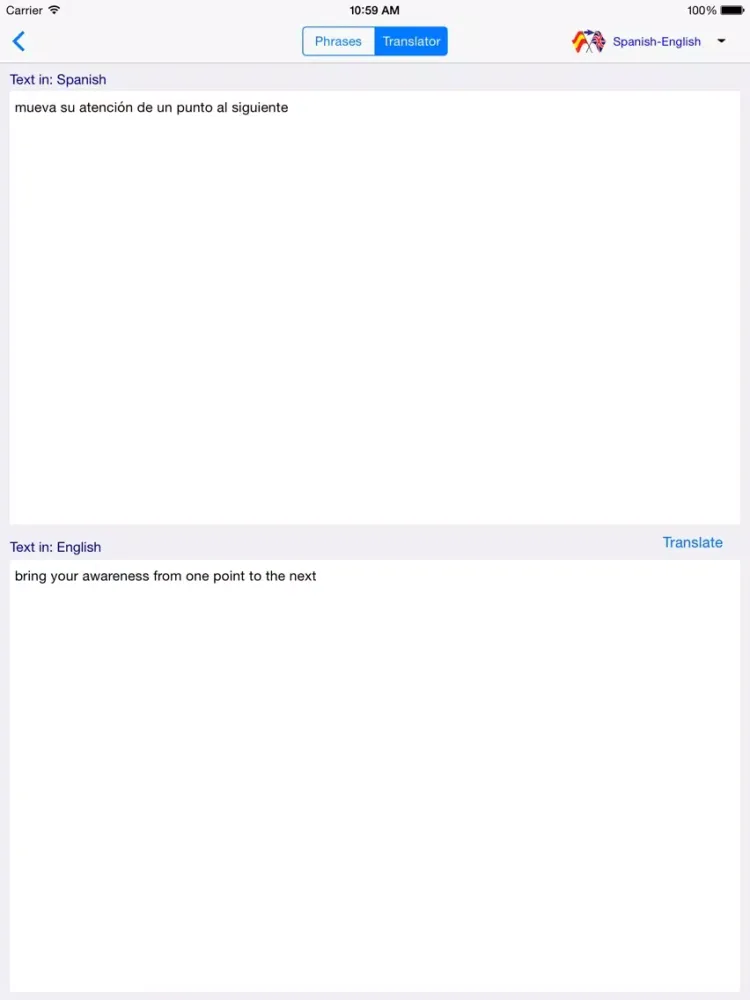 English-Spanish Yoga Translator (Offline) iPad  Screenshots