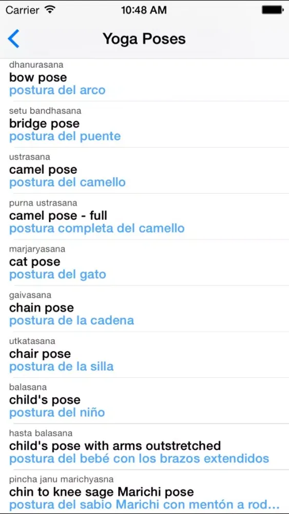 English-Spanish Yoga Translator (Offline) Screenshots