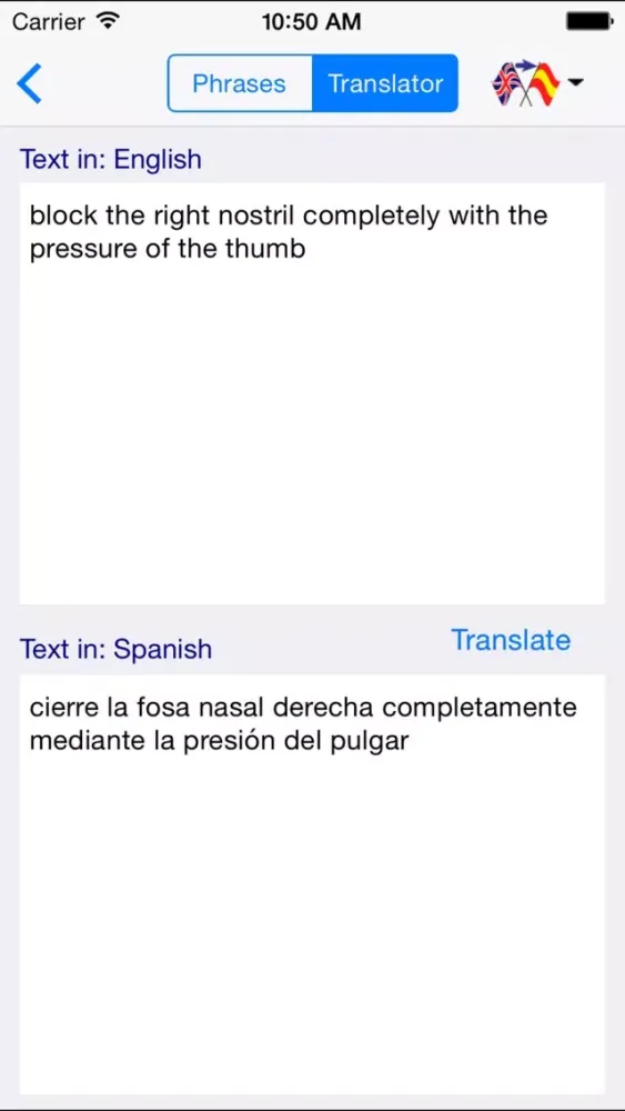 English-Spanish Yoga Translator (Offline) Screenshots