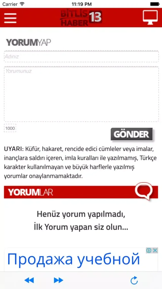 Captures d'écran de Bitlis Haber 13