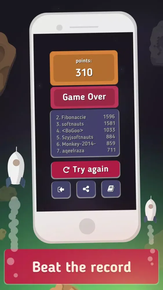 Tangkapan layar Softnauts - Space Endless Runner