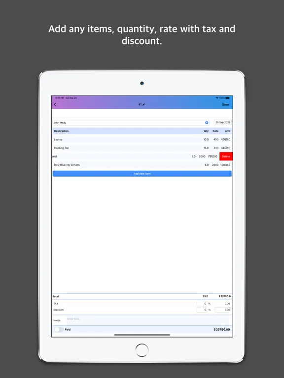 Скриншоты BillNama: Invoice Maker, GST iPad 
