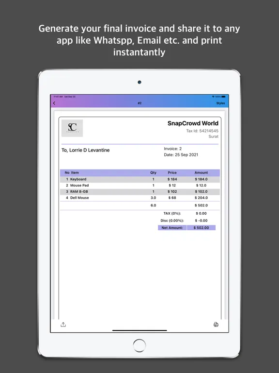 Скриншоты BillNama: Invoice Maker, GST iPad 