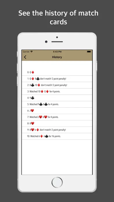 Tangkapan layar Cards and pair - Matchismo
