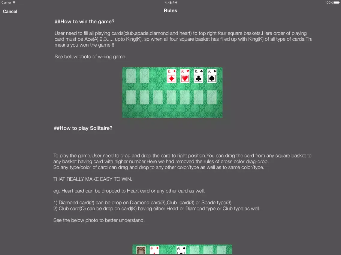 ภาพหน้าจอของ Solitaire Easy Playing Card iPad 