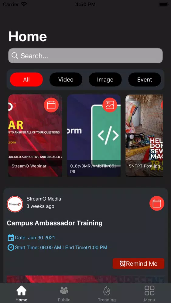 ภาพหน้าจอของ StreamO