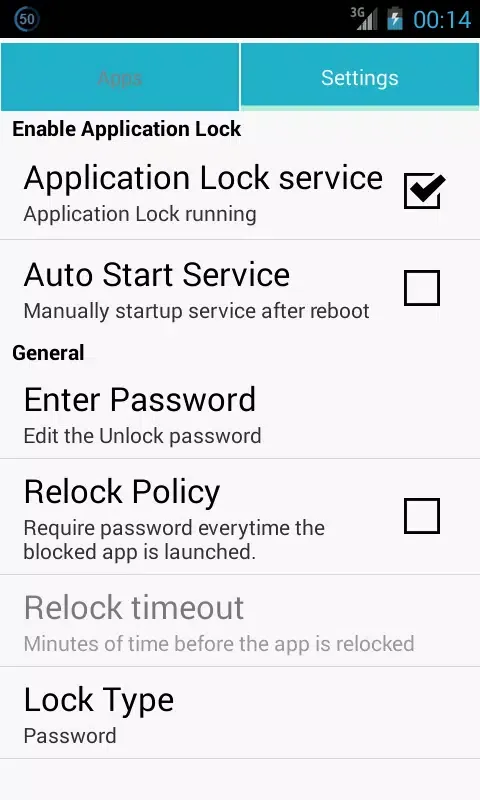 Capturas de tela do Application Lock
