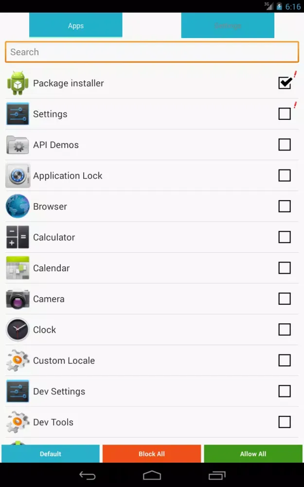 Capturas de tela do Application Lock