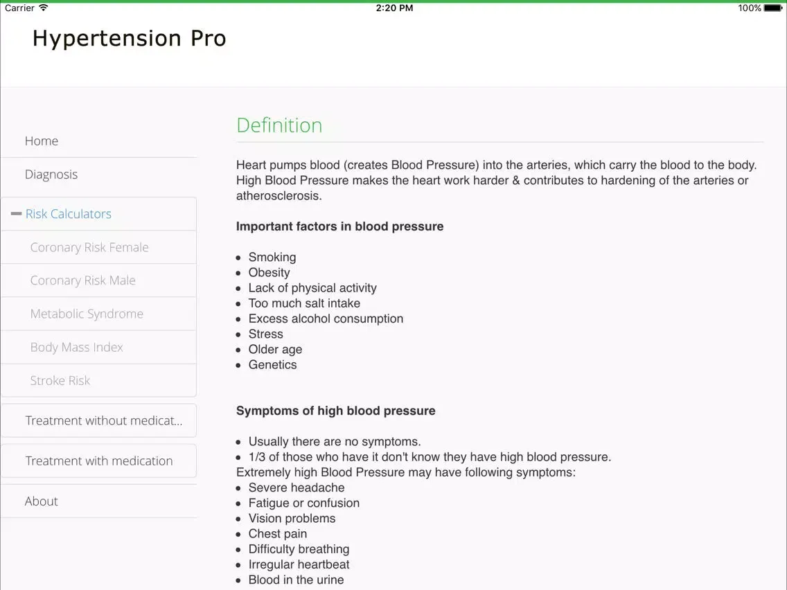 ภาพหน้าจอของ Hypertension Pro iPad 