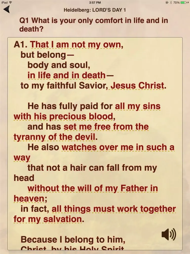 Captures d'écran de The Heidelberg Catechism iPad 