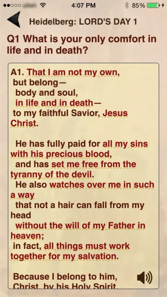 Captures d'écran de The Heidelberg Catechism