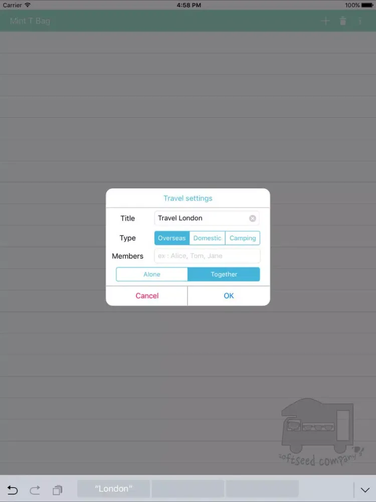 Screenshot di Mint T Bag (Travel packing list) iPad 