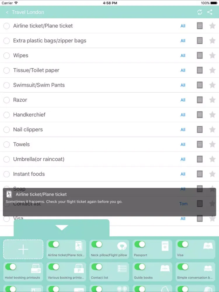 Screenshot di Mint T Bag (Travel packing list) iPad 