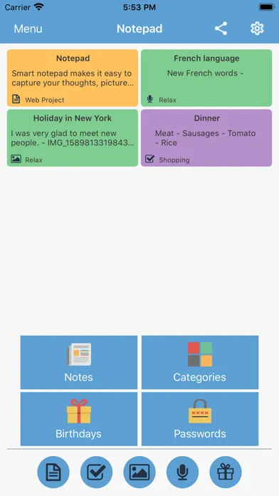 Notepad: notes, checklist سکرین شاٹس