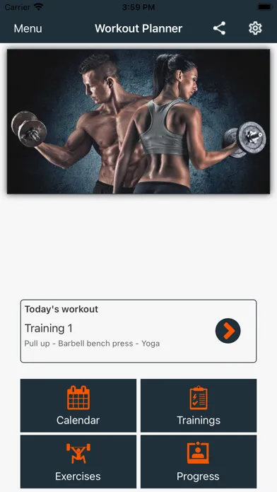Ảnh chụp màn hình của Workout Planner New