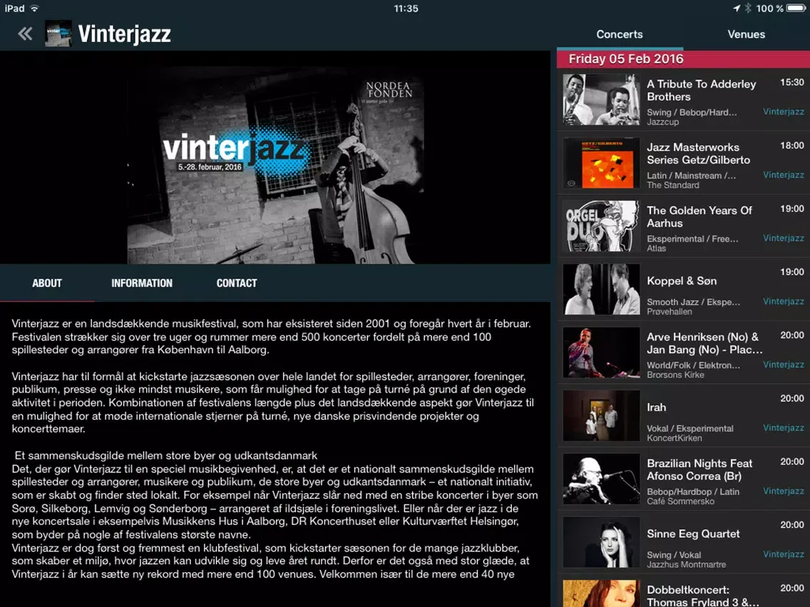 Live Jazz Danmark iPad  स्क्रीनशॉट