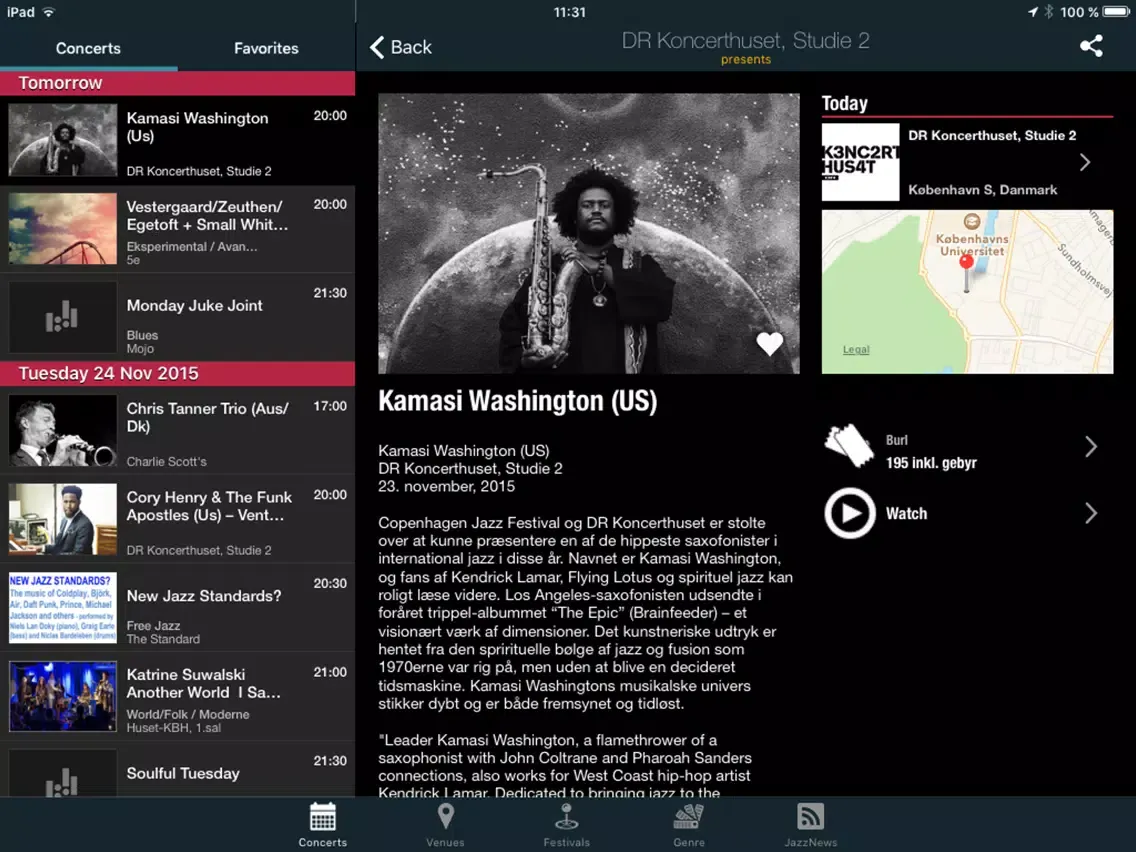 Live Jazz Danmark iPad  स्क्रीनशॉट