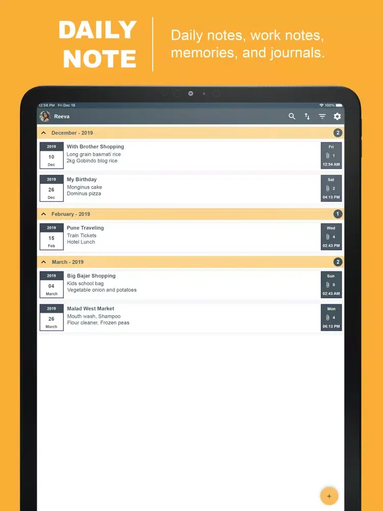 Daily Note Diary - My Notebook iPad 应用截图