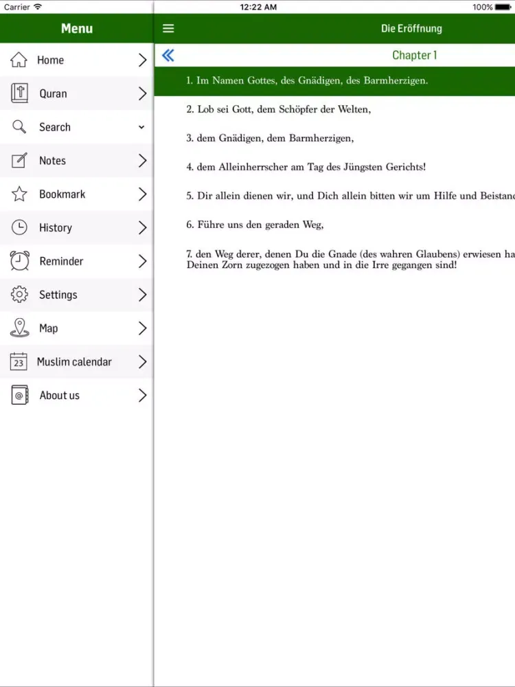 Скриншоты German Quran iPad 