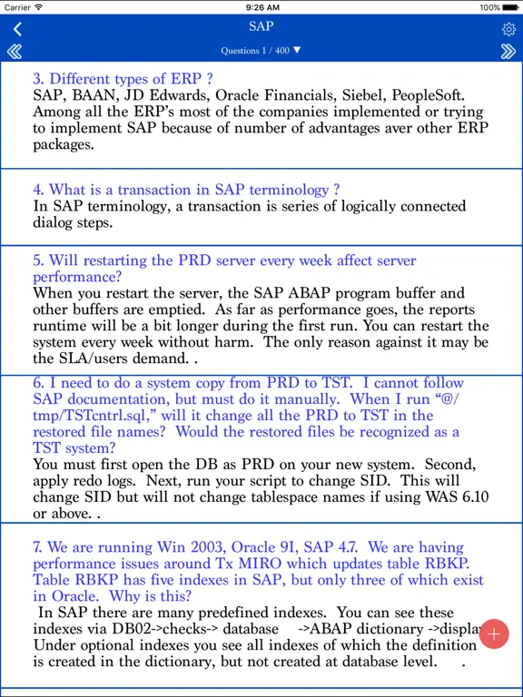 SAP -  Interview Questions iPad  स्क्रीनशॉट