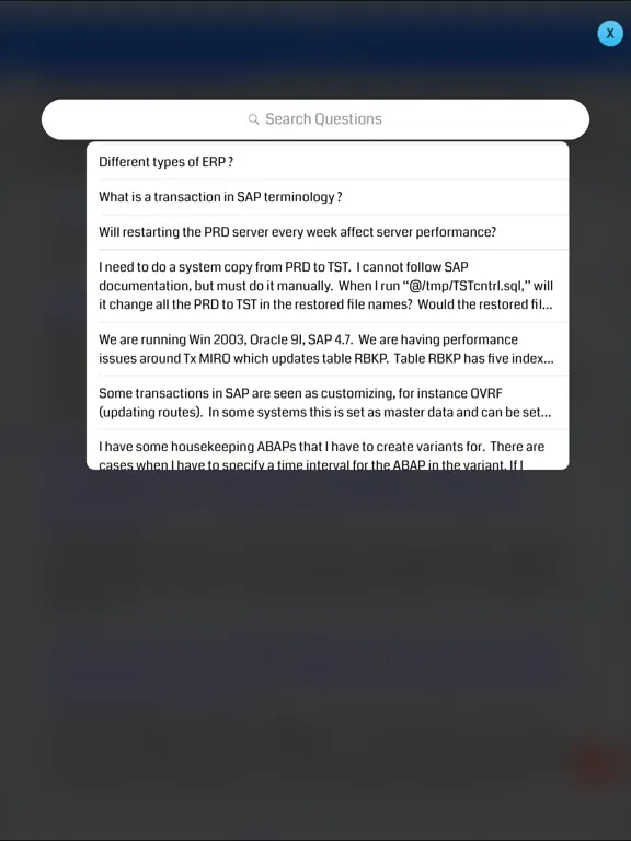 SAP -  Interview Questions iPad  स्क्रीनशॉट