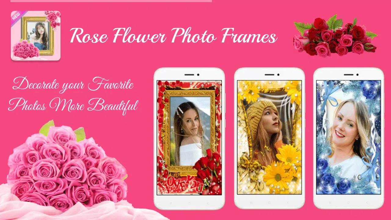 Rose Flower Photo Frames स्क्रीनशॉट