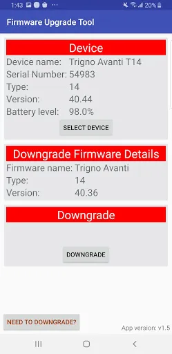 Trigno Sensor Update Tool स्क्रीनशॉट