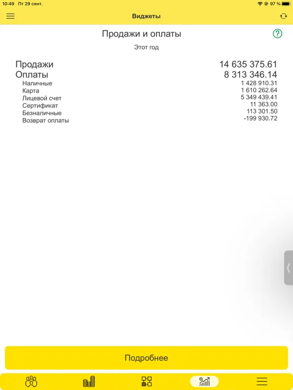 Управляющий "1С:Фитнес клуб" iPad  Screenshots