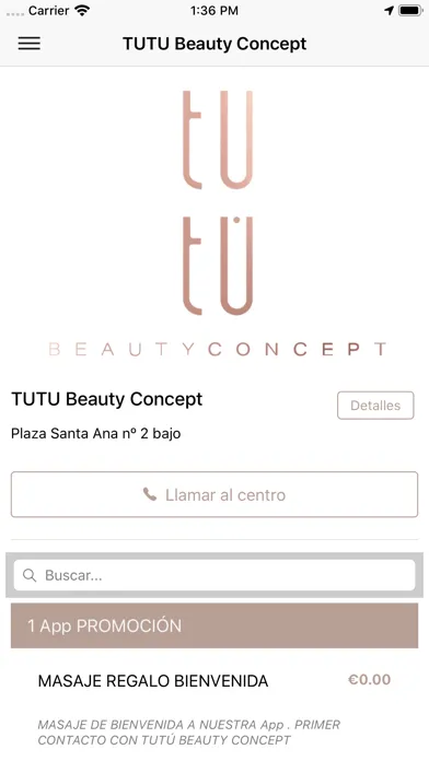 ภาพหน้าจอของ TUTÚ Beauty Concept