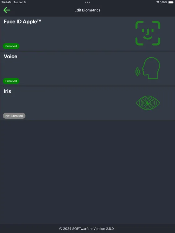 BioThenticate iPad Screenshots