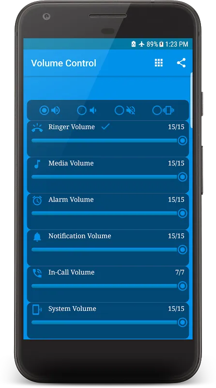 Volume Control Screenshots