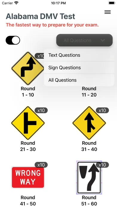 Alabama DMV Practice Win Exam سکرین شاٹس