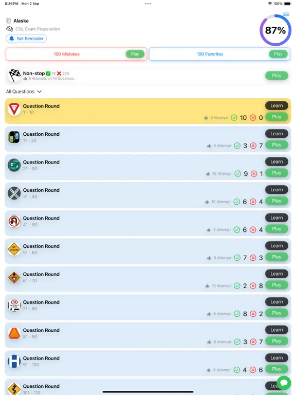 Скриншоты Alaska CDL Test 2024 iPad 