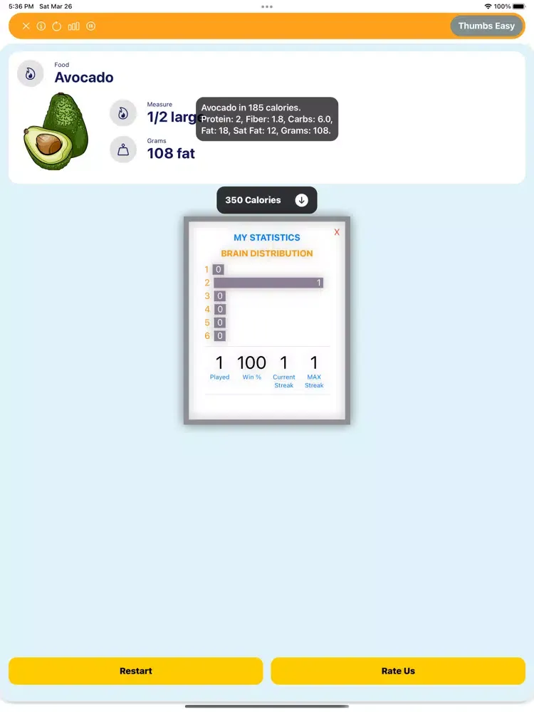 Capturas de pantalla de Worldle for Guess Food Calorie iPad 