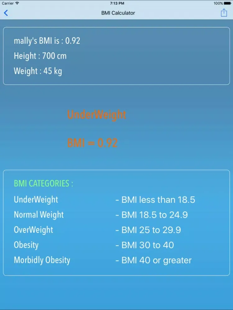 Zrzuty ekranu Instant BMI Calculator -Control Your Weight & BMI iPad 