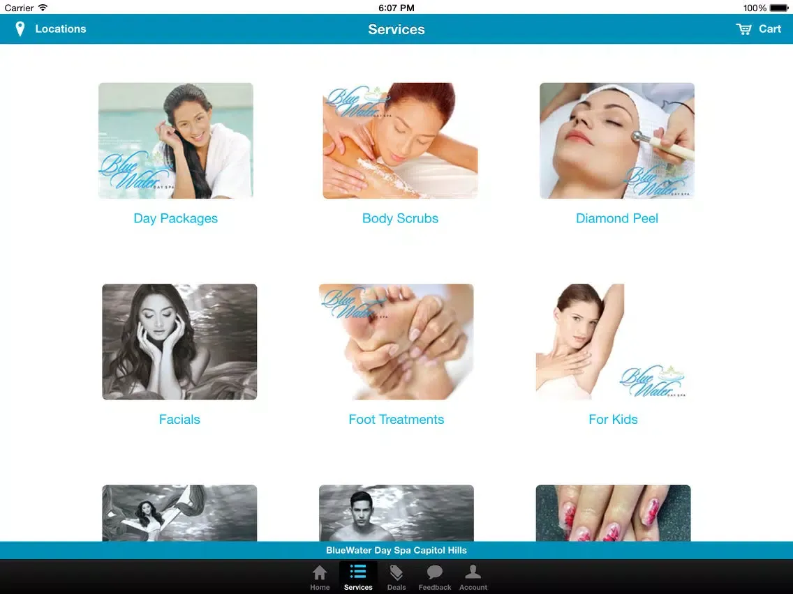 Capturas de tela do BlueWater Day Spa iPad 