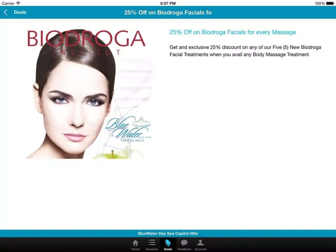 Capturas de tela do BlueWater Day Spa iPad 