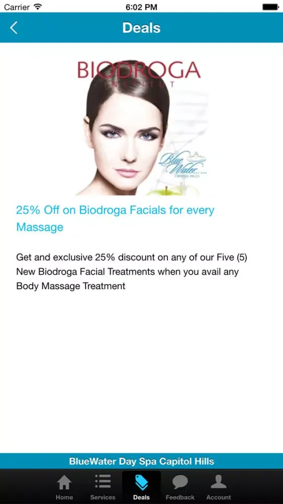Capturas de tela do BlueWater Day Spa