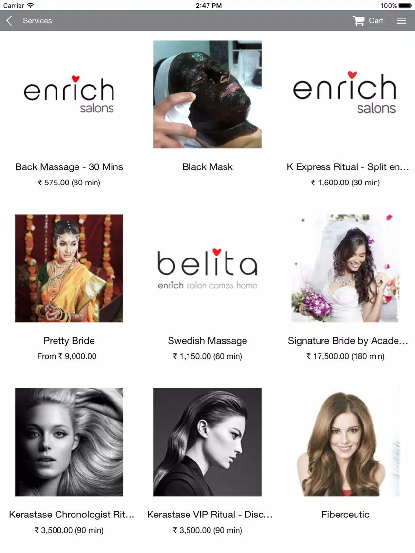 ภาพหน้าจอของ Enrich Salons iPad 