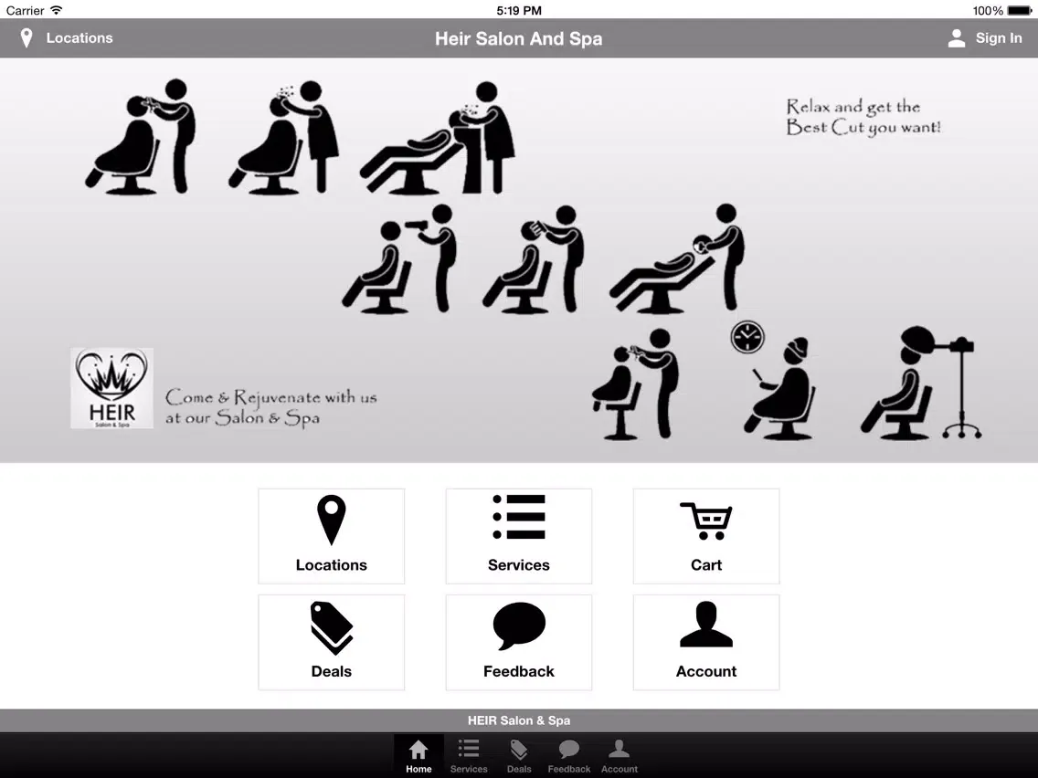 Heir Salon and Spa iPad 应用截图